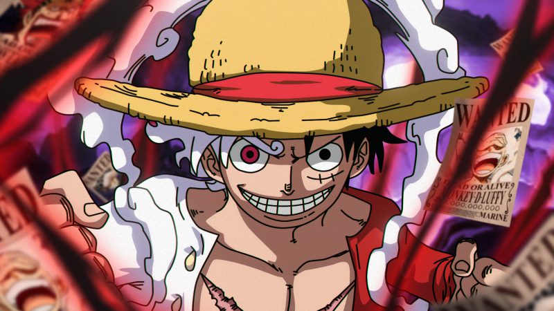 ảnh gear 5 luffy nền đen huyền bí