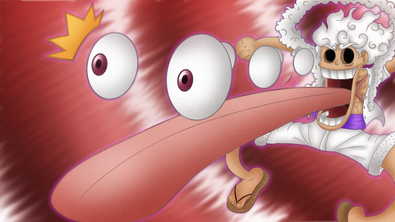 ảnh gear 5 luffy tỏa sáng giữa trận chiến