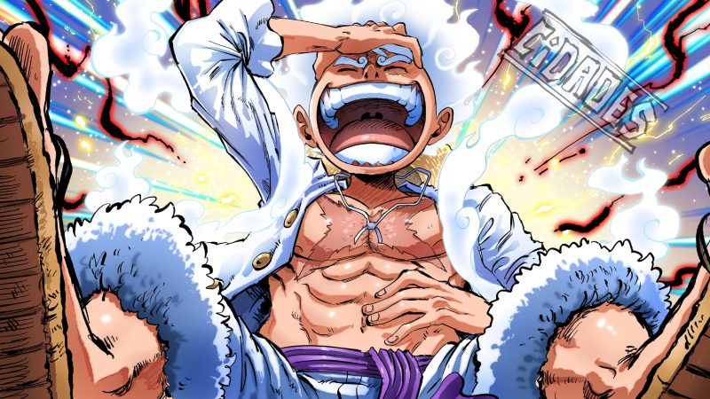 ảnh gear 5 luffy khi hóa quỷ mặt trời