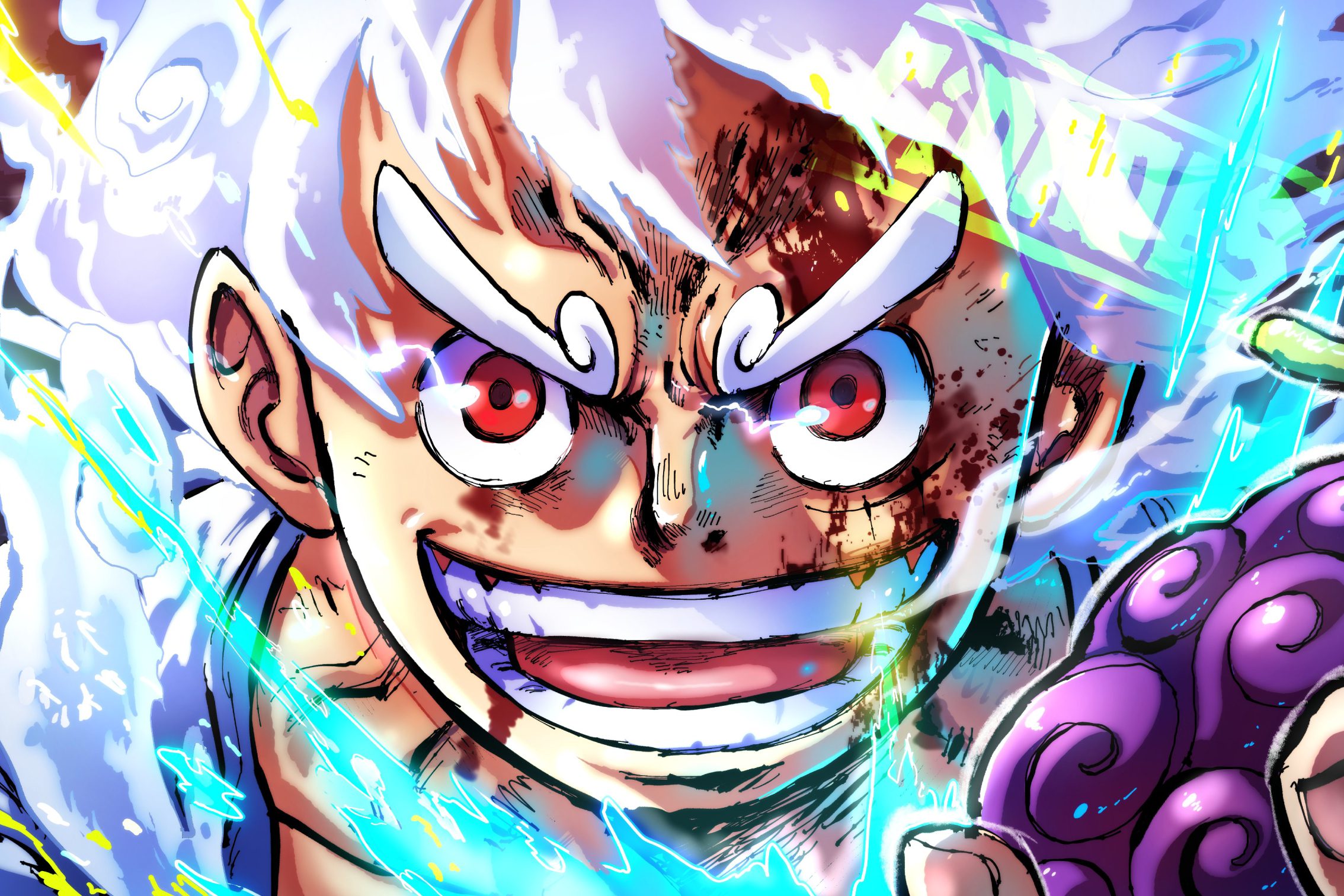 ảnh luffy gear 5 cười 3