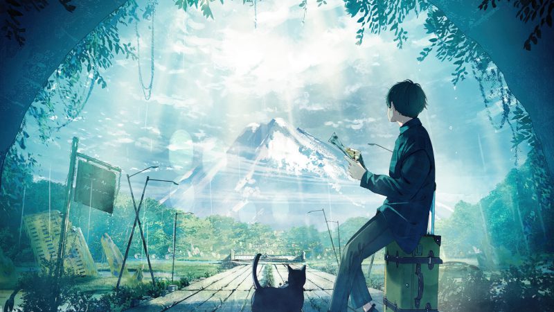 Phong cảnh anime sương mù huyền bí