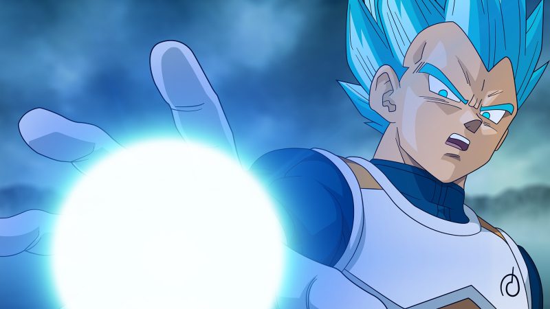 vegeta gồng năng lượng aura tím ảnh đẹp
