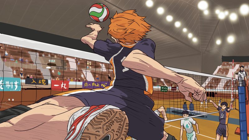 anime bóng chuyền bối cảnh sân đấu