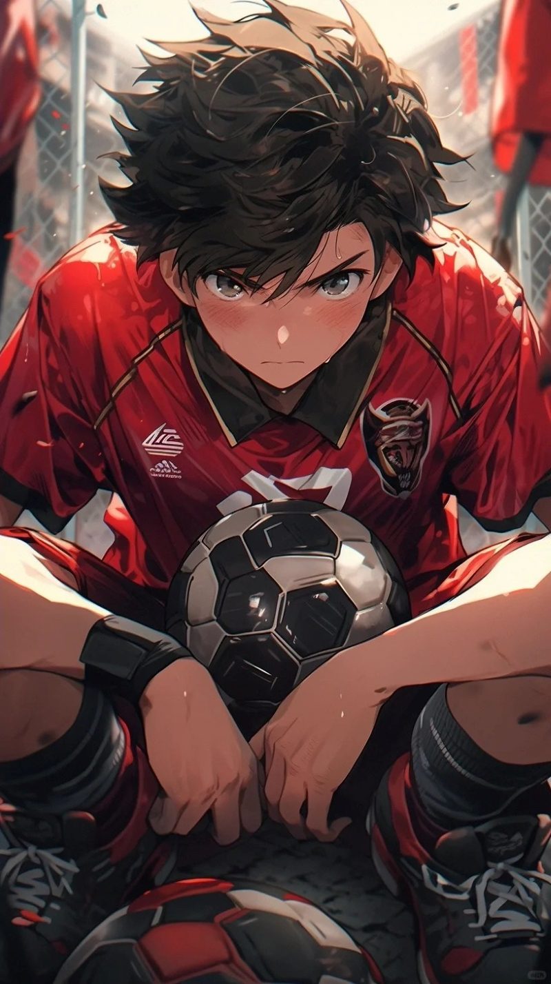 Cảnh anime về cầu thủ bóng đá