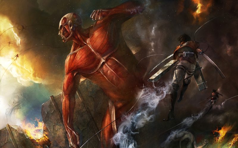 hình nền attack on titan anime khổng lồ eren