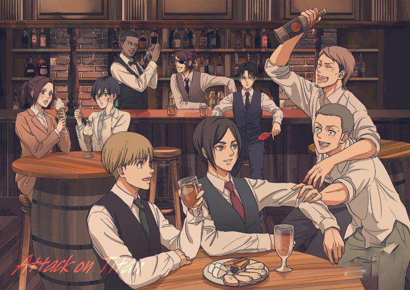 hình nền attack on titan anime khung cảnh tường thành