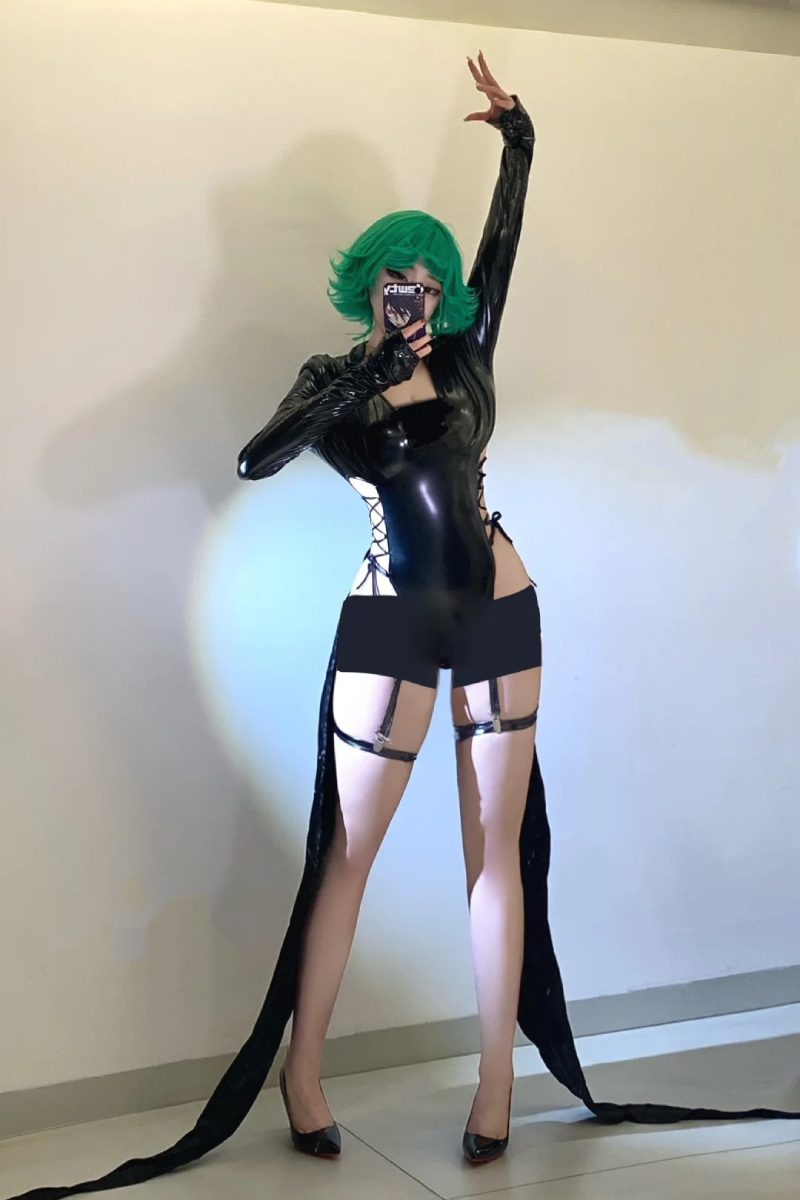 cosplay de tatsumaki tóc xanh