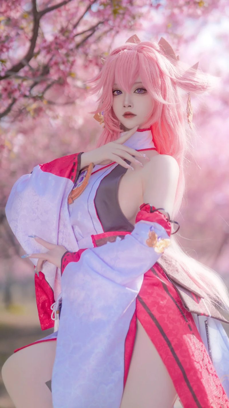 cosplay yae miko hóa thân thần bí