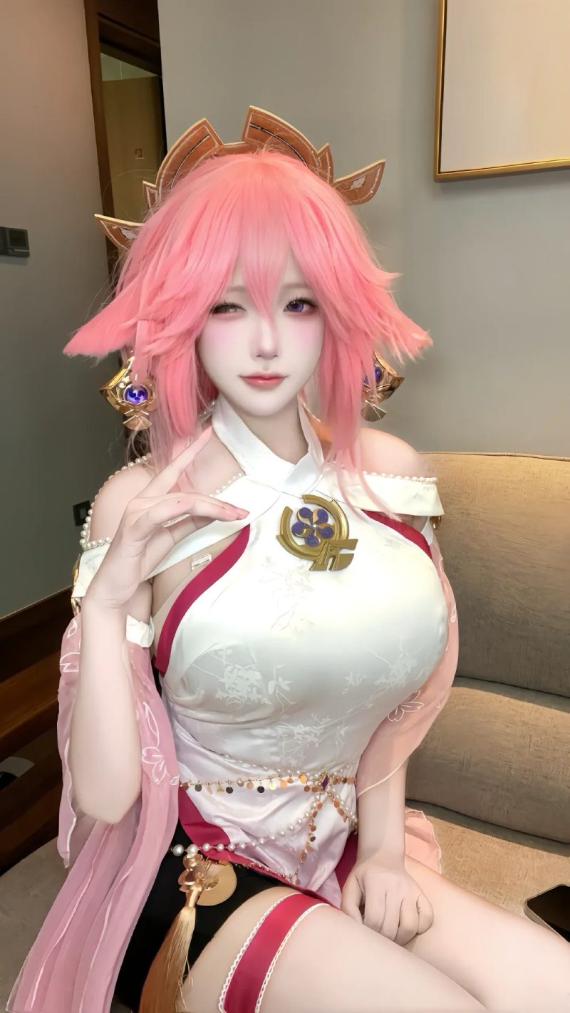 cosplay yae miko bộ đồ đẹp mắt