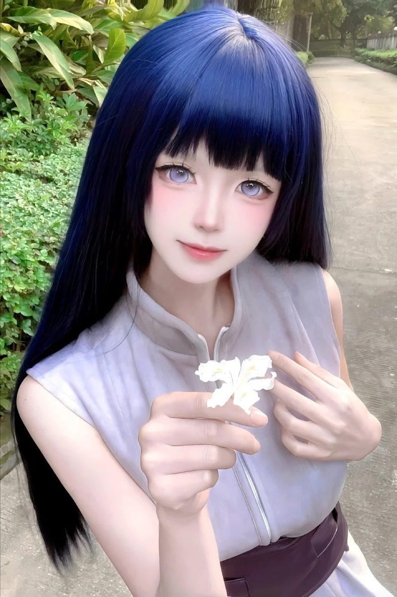 hinata cosplay với áo ninja