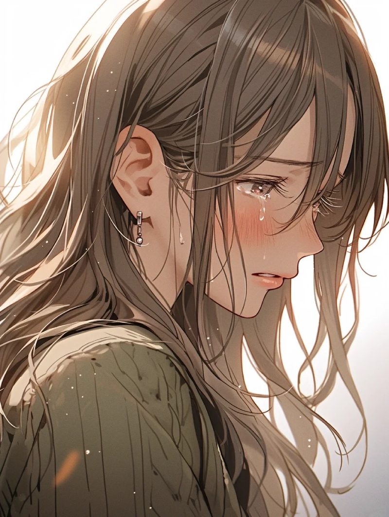 avatar anime buồn về tình yêu cô gái ngồi một mình