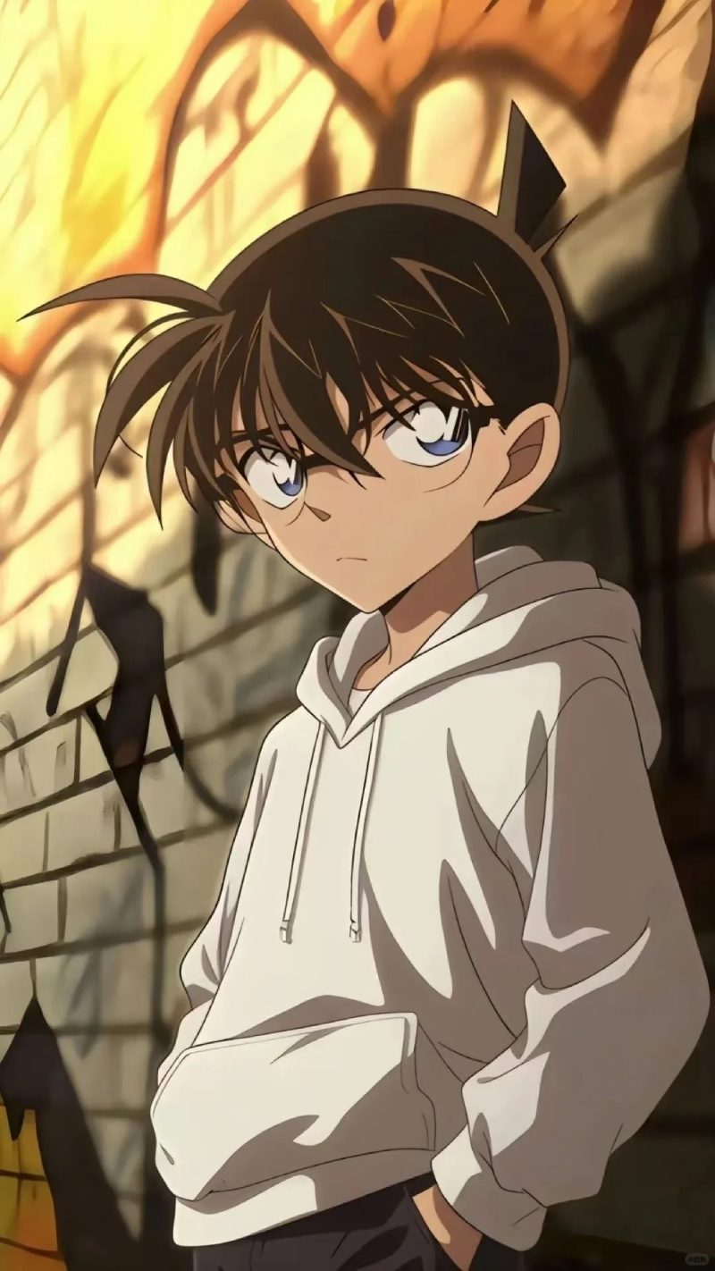 hình ảnh conan cute​ suy tư 