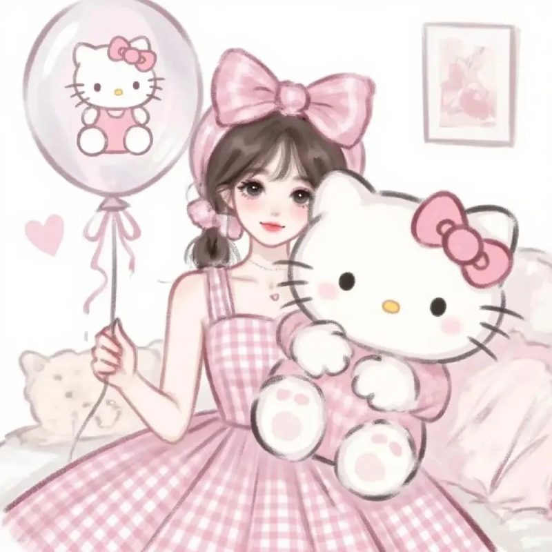 ảnh hello kitty anime chibi siêu dễ thương