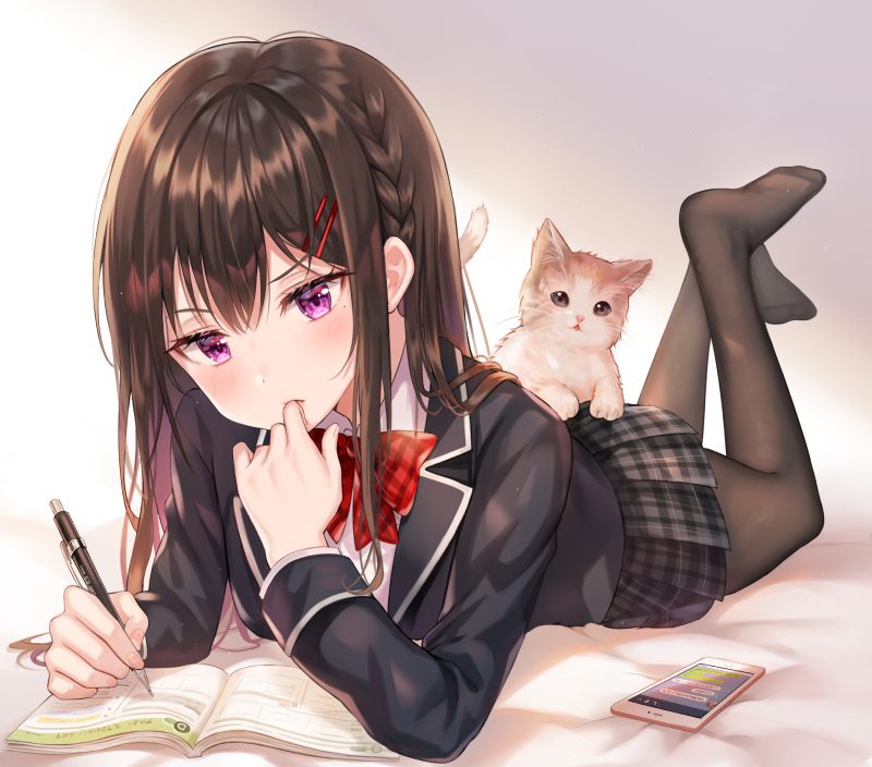 hình ảnh mèo anime dễ thương