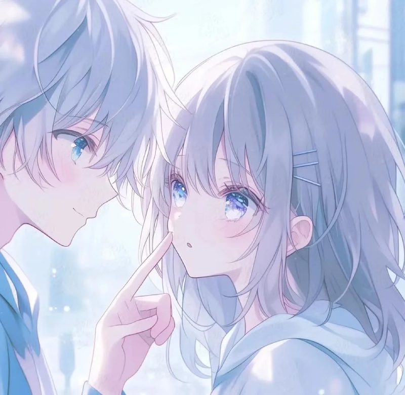 hình nền anime hôn nhau ngoài trời