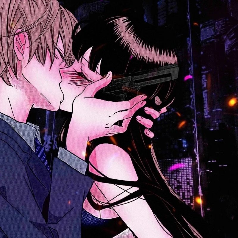 cặp đôi anime hôn nhau học đường
