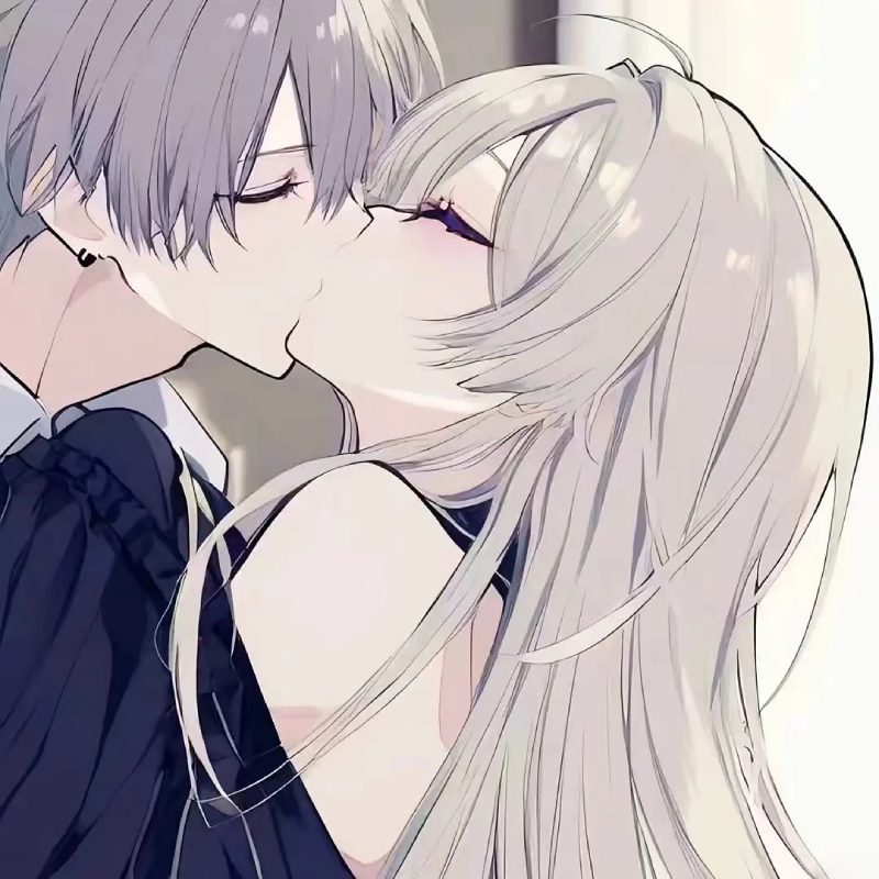 cặp đôi anime hôn nhau đáng yêu