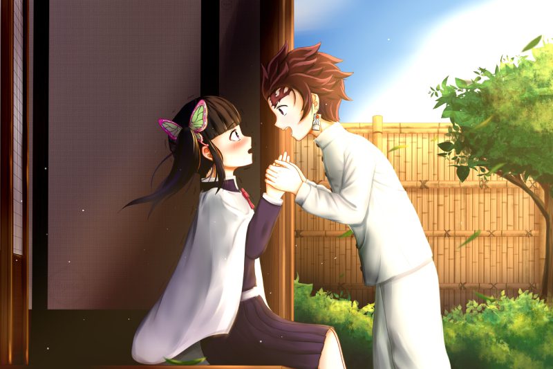 kanao anime với đôi mắt tím cuốn hút