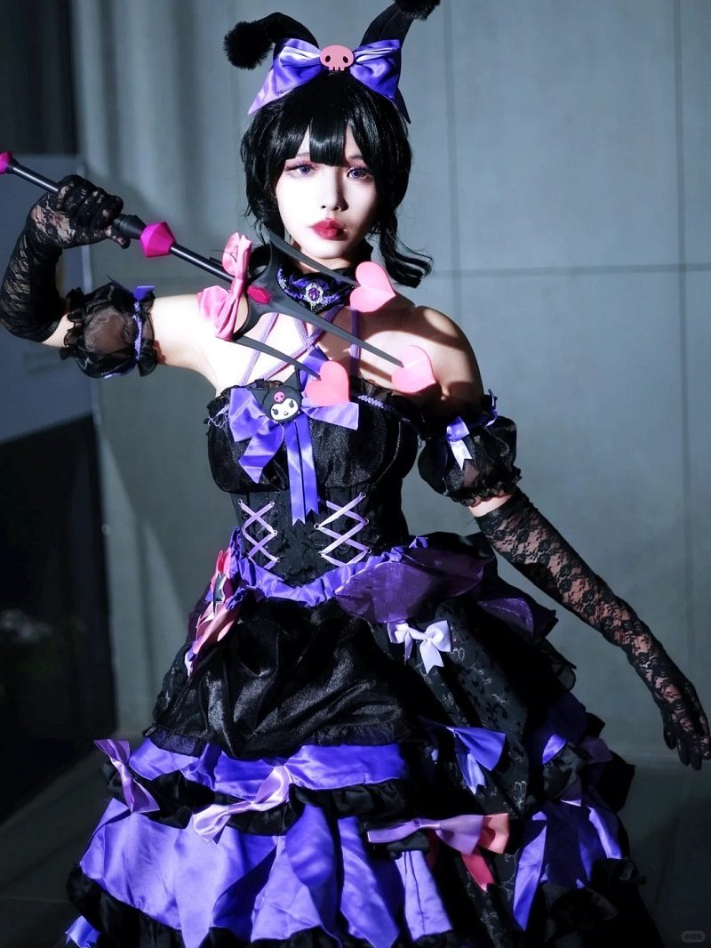 cosplay kuromi đầu mèo