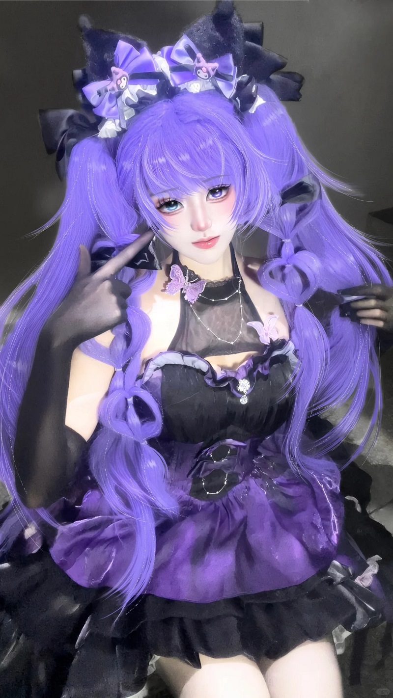 kuromi cosplay màu đen