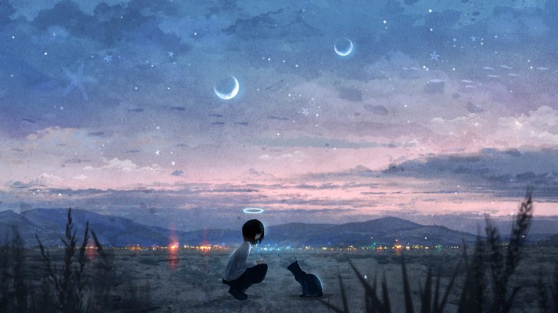 mèo anime cute wallpaper