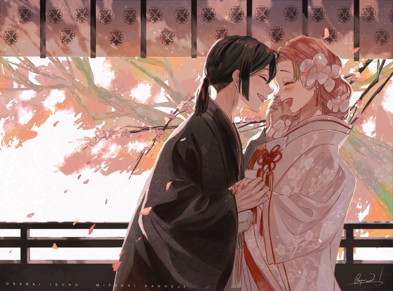 hình ảnh mitsuri anime và bạn bè trong demon slayer