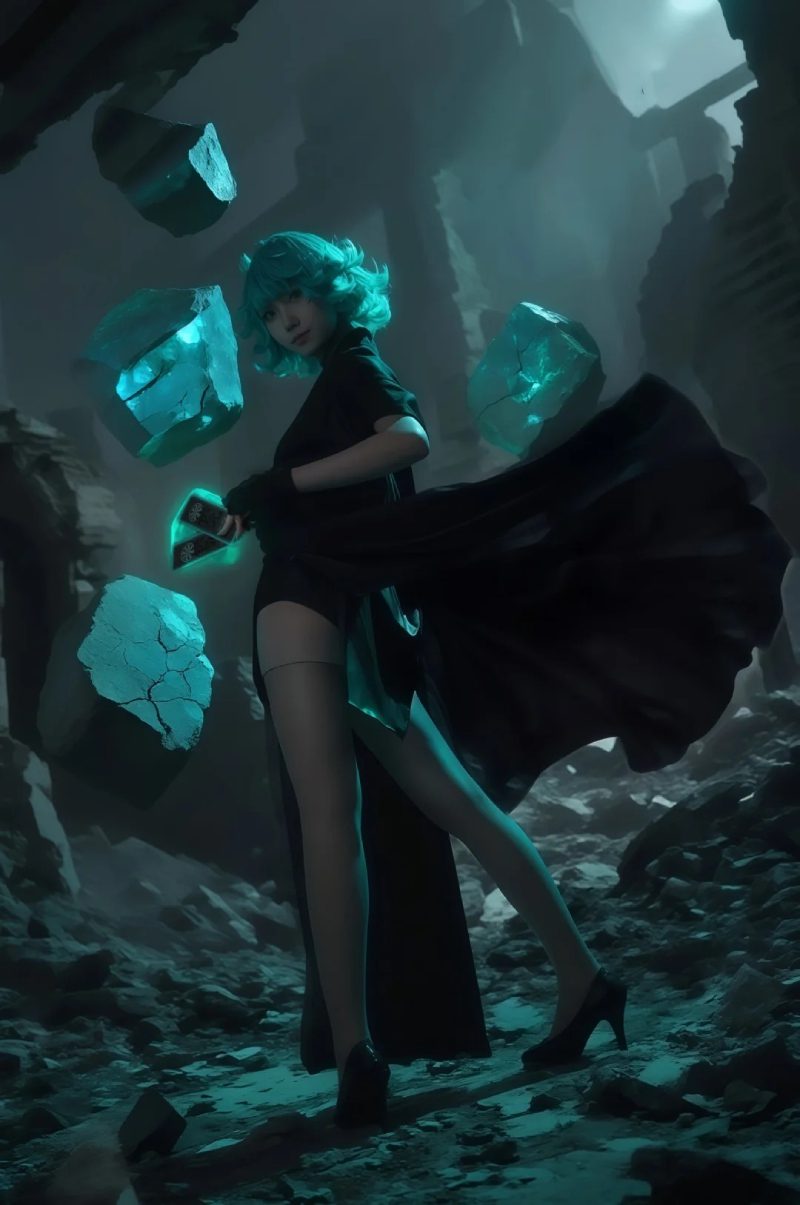 cosplay tatsumaki mắt xanh
