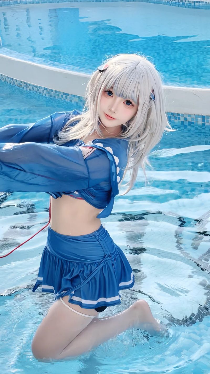 Yaoyaoqwq Gawr Gura cosplay chi tiết hoàn hảo 