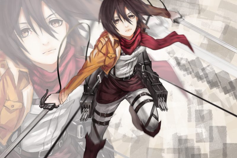 ảnh mikasa tạo dáng mạnh mẽ