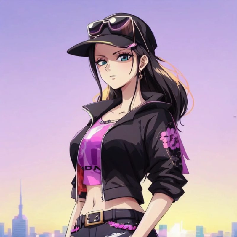 hình ảnh Nico Robin đang cười xinh xắn