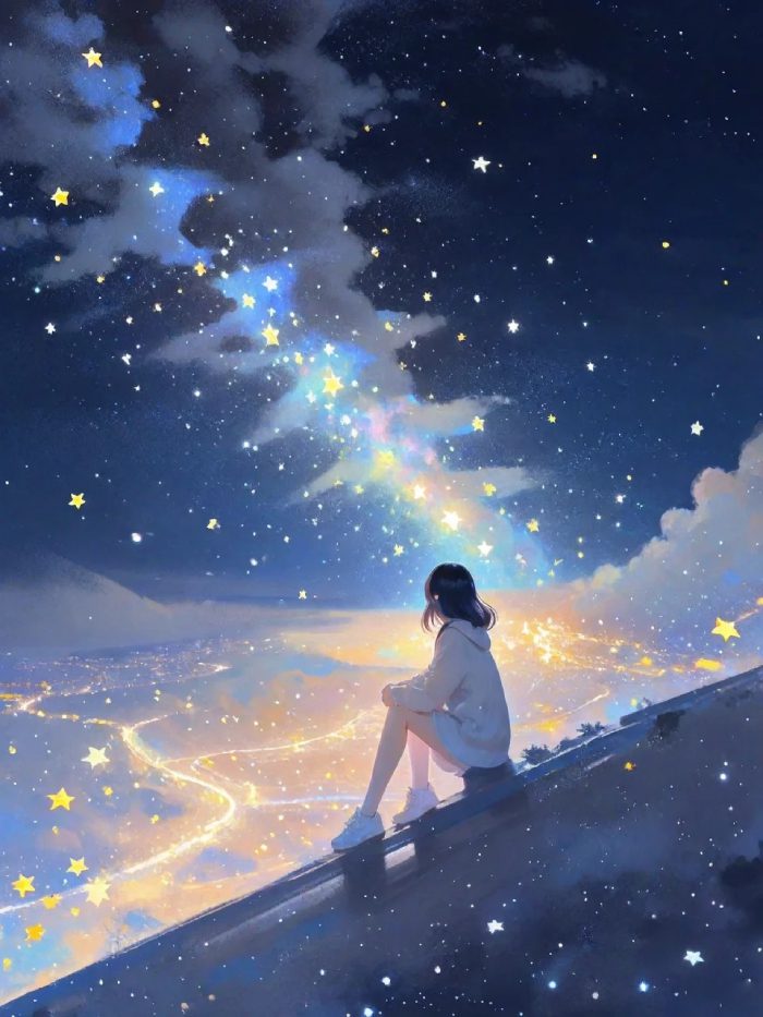 ảnh bầu trời đêm đẹp anime​ 1