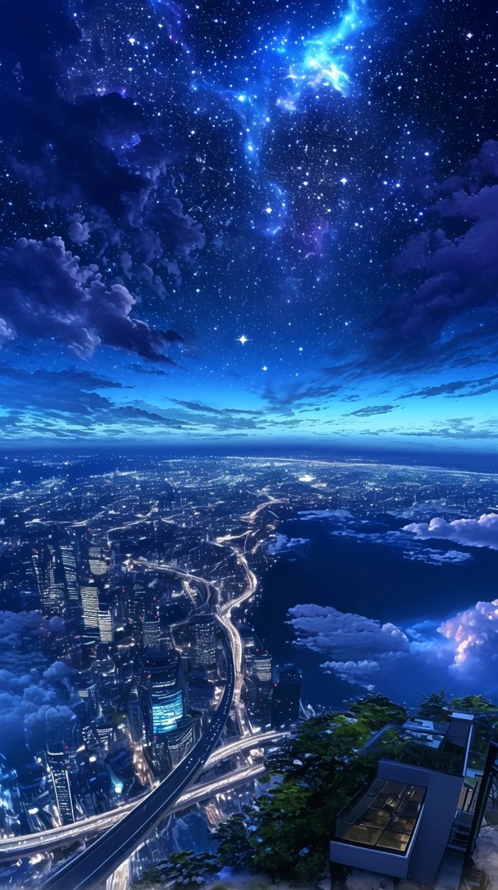 ảnh bầu trời đêm đẹp anime​