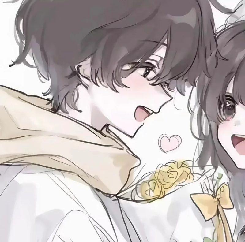 ảnh anime cặp đôi lãng mạn chia hai phần