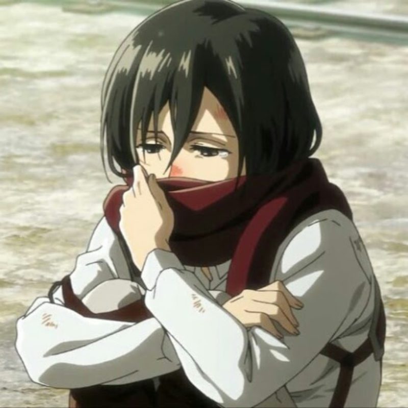 ảnh mikasa khóc