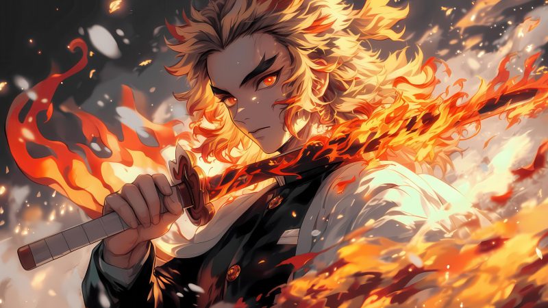 ảnh Rengoku 4K sắc nét rõ chi tiết
