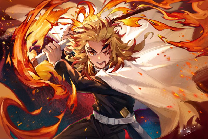 ảnh Rengoku anime đẹp rực lửa