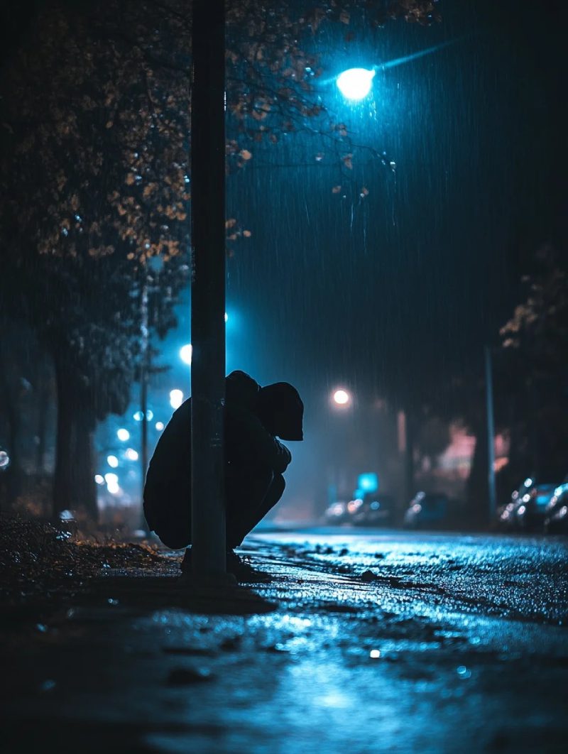 hình ảnh chàng trai cô đơn bật khóc 