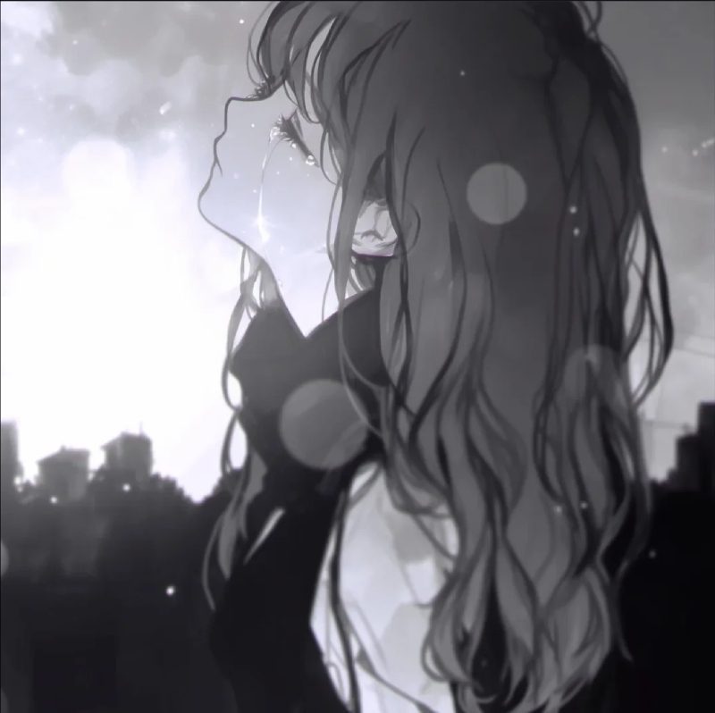 hình ảnh anime buồn khóc cô đơn 