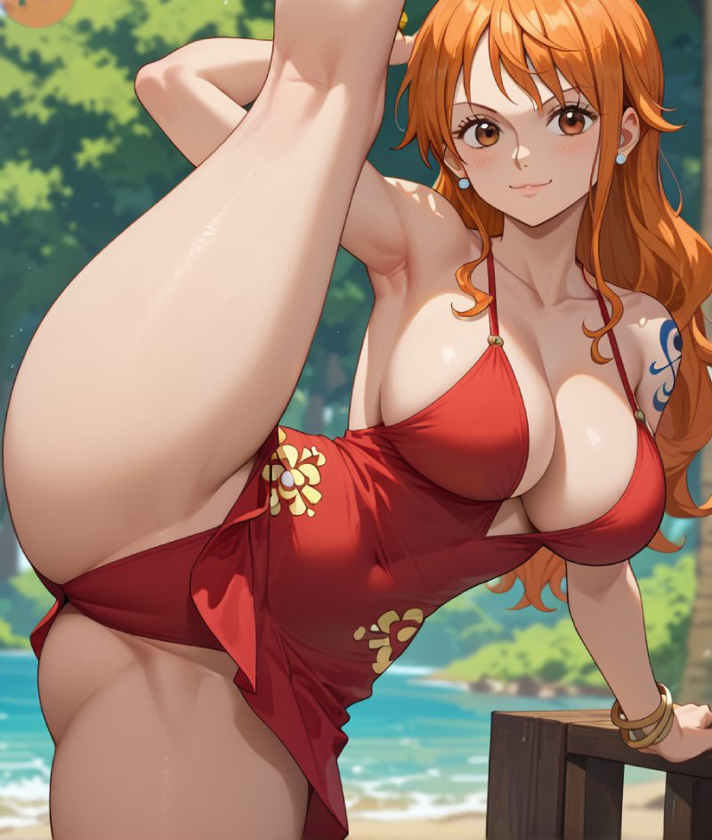 nami sexy với trang phục mỏng manh