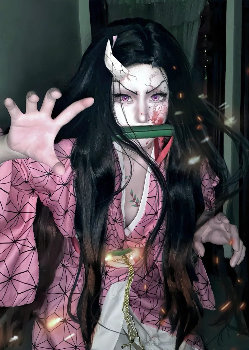 nữ sinh cosplay nezuko ấn tượng