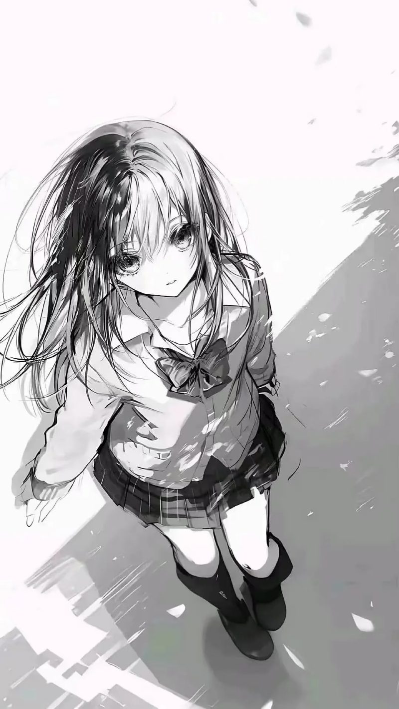 ảnh anime đen trắng 11