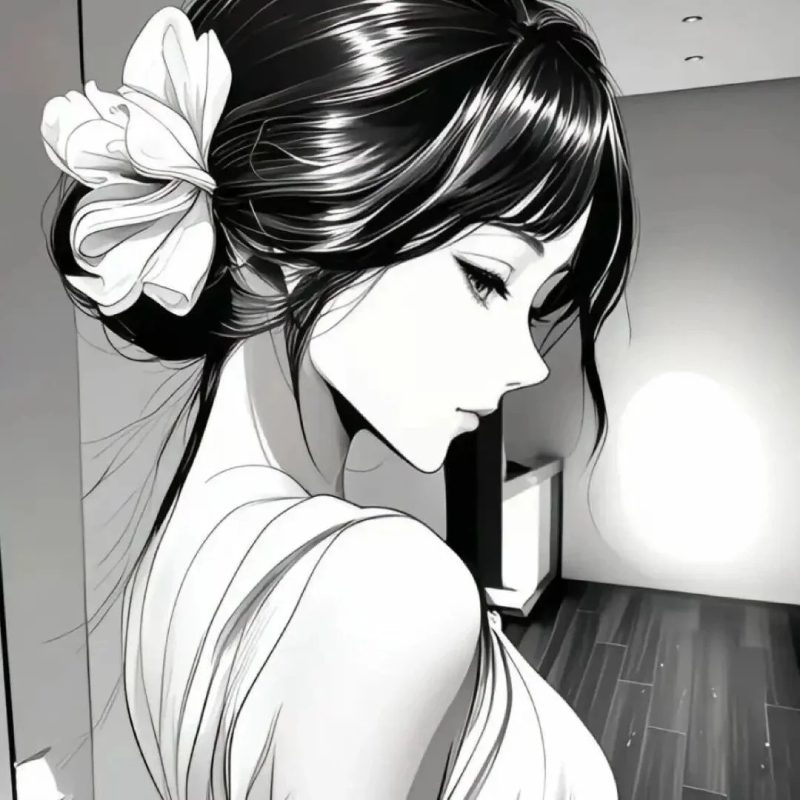 ảnh anime đen trắng 14