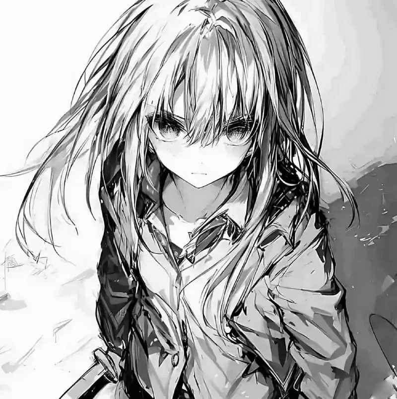 ảnh anime đen trắng 32