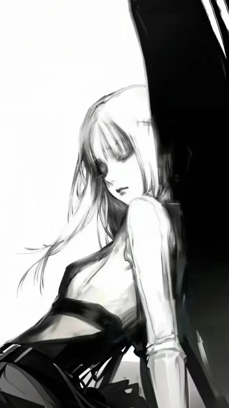 ảnh anime đen trắng 8