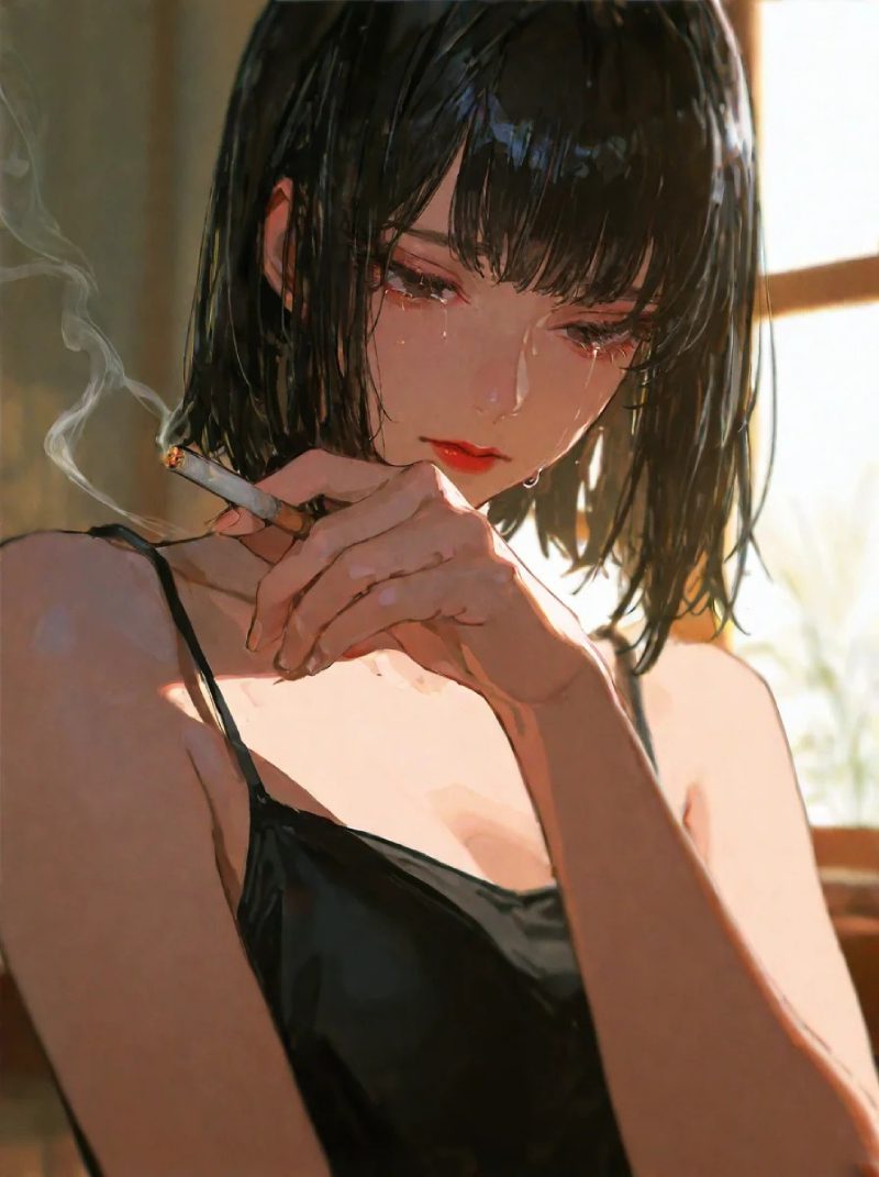 ảnh hút thuốc buồn 17