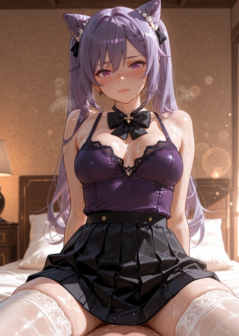 Nàng Keqing hentai đỏ sexy khoe dáng người